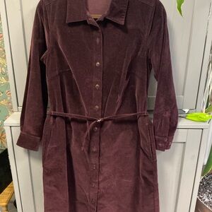 L.L. Bean Rich Maroon Long Sleeve Dress